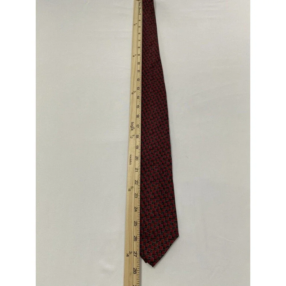 Jimmy V Foundation Silk Tie Red Black Gold Geometric Mosaic Stonehenge